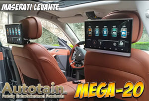 Autotain Mega-20 12.5" Headrest Monitors with Android 9.0 in Maserati Levante